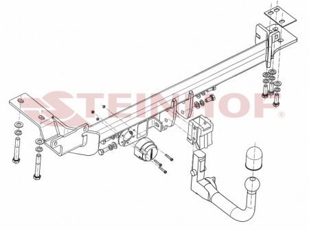 Фаркоп L-113 Steinhof для Land Rover Range Rover Evoque 2011-2019. Требуется подрезка бампера. Тип шара: AV. от магазина ФаркопРос