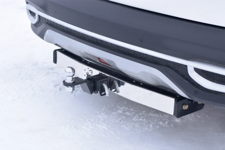 Фаркоп с хромированной накладкой KST-20-991124.00 PT Group для KIA Seltos 2020 - съемный квадрат от магазина ФаркопРос