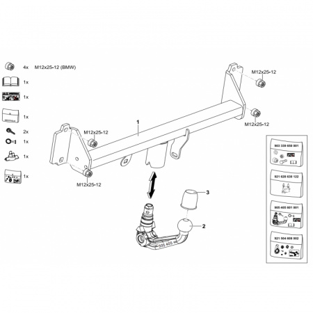 Оригинальный фаркоп 303404600001 для BMW X4 F26 шар-автомат 2014-, Westfalia от магазина ФаркопРос