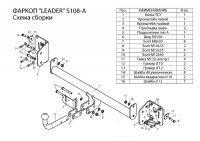 Фаркоп S108-A для SKODA OCTAVIA 3 (5E3) (хетчбек) 2013 -, Лидер Плюс от магазина ФаркопРос