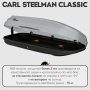 Багажный бокс на крышу Carl Steelman CLASSIC 1750*790*400  темно-серый "карбон" с двухсторонним открытием + еврокрепление "краб" (об.390л) от магазина ФаркопРос