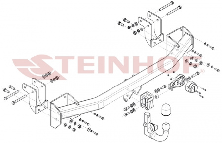 Фаркоп M-358 Steinhof для Mitsubishi Outlander 2012-2021. Требуется подрезка бампера. Тип шара: AV. от магазина ФаркопРос