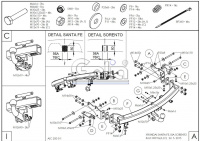 Фаркоп H091A для Hyundai Santa Fe 2012-2018, 2018-, Kia Sorento 2012-2015, 2015-, Шар A, Galia от магазина ФаркопРос