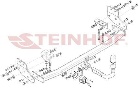 Фаркоп C-215 Steinhof для Chrysler PT Cruiser, в т.ч. кабриолет 2000-2010 без снятия и подрезки бампера. Тип шара: A. от магазина ФаркопРос