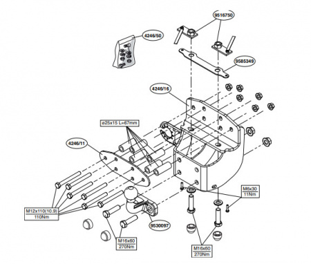 Оригинальный фаркоп 424600 на Toyota Land Cruiser 200 2008-, Lexus LX 570 2008-, Lexus LX 450d 2015, шар F, Brink от магазина ФаркопРос