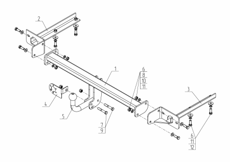 Фаркоп VAZ-70 Автос для Лада Vesta SW, Vesta SW Cross 2017- от магазина ФаркопРос