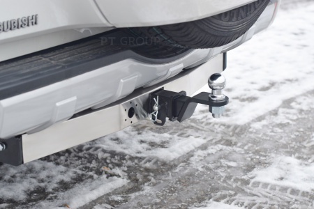 Фаркоп MPJ-99-991124.00 PT Group С НЕРЖ Накладкой для MITSUBISHI Pajero 1999- - съемный квадрат от магазина ФаркопРос