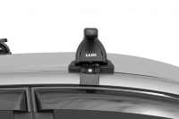 Багажник на крышу LUX, крепление за дверные проемы для Nissan Almera II (N16) седан 2000-2006 (БК1+прямоугольные дуги 1,1м+КА LUX AlmeraSd00) от магазина ФаркопРос