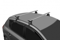 Багажник на крышу LUX, крепление за дверные проемы для Nissan Juke внедорожник 2010- (БК1+дуги аэро-трэвэл 1,2м+КА LUX Juke10) от магазина ФаркопРос