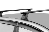 Багажник на крышу LUX, крепление на гладкую крышу для DongFeng DF6 пикап 4д 2022-… (БК3+дуги аэро-трэвэл черные 1,3м+КА3 LUX DF6-22n) от магазина ФаркопРос